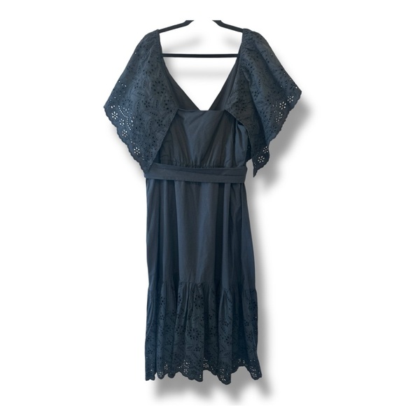 Eloquii Plus Size Black Tiered Maxi Dress with Eyelett Detail - Picture 3 of 5